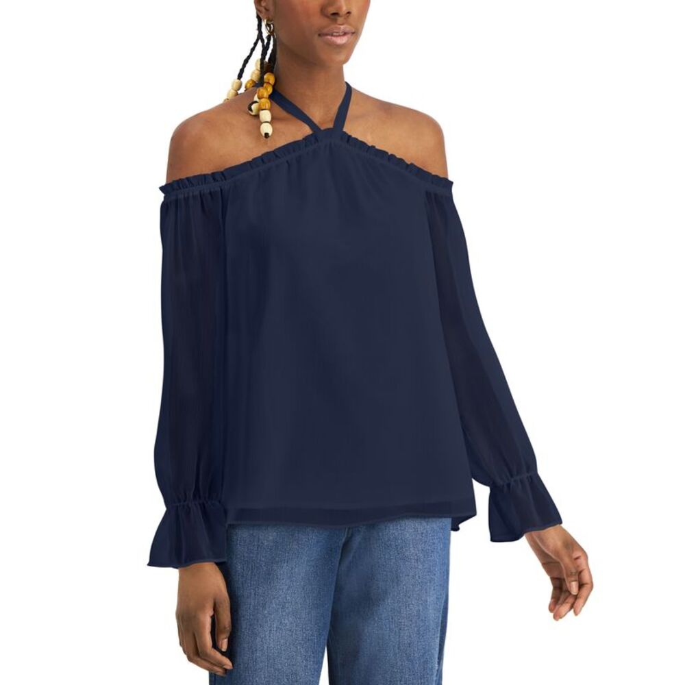 INC International Concepts Womens Cold Shoulder Blouse